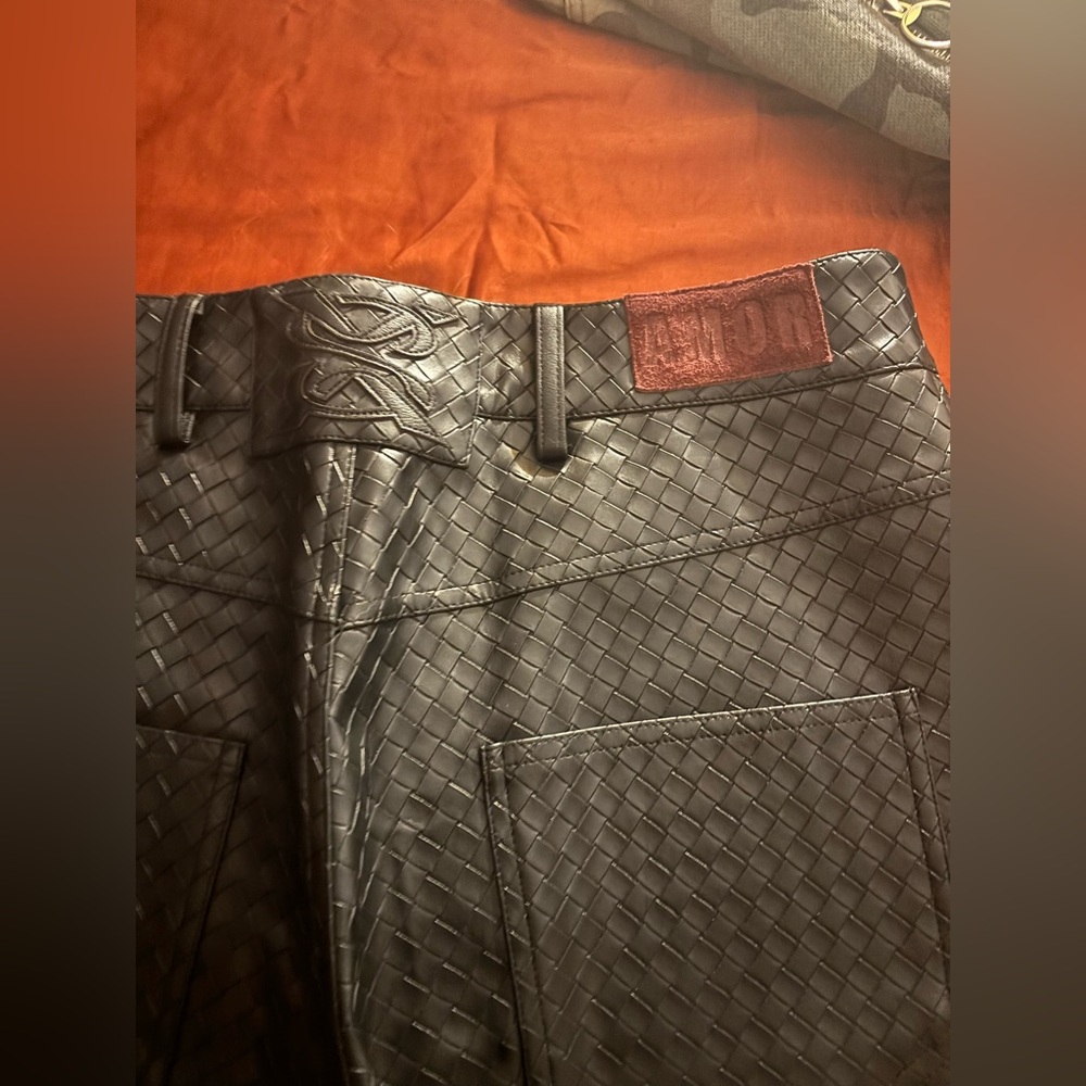 NEW Woven Leather Shorts - Picture 6 of 8